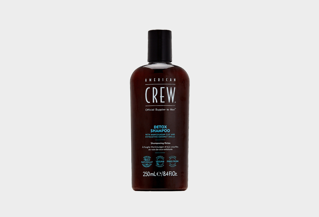 AMERICAN CREW Detox Hair & Scalp Shampoo Manicouagan Clay & Exfoliating Coconut Shells