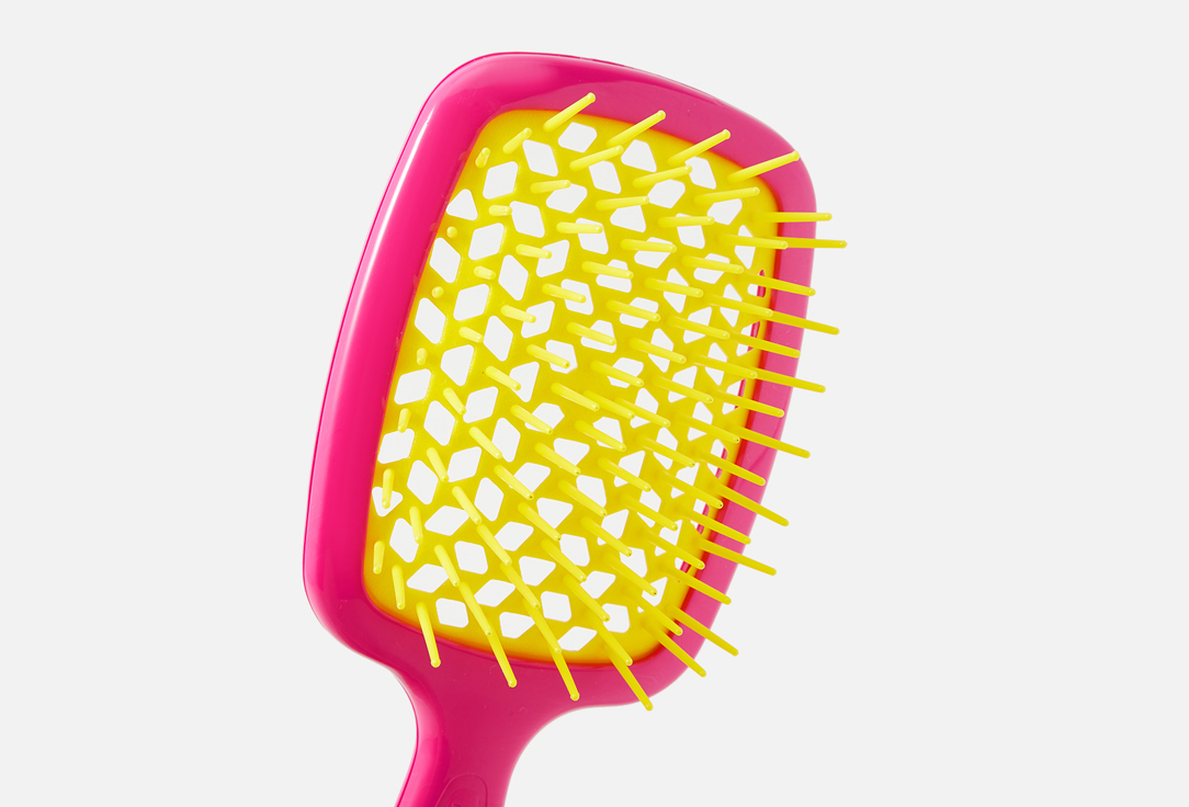 Janeke  plastic hair brush  Superbrush Dark Pink Yellow