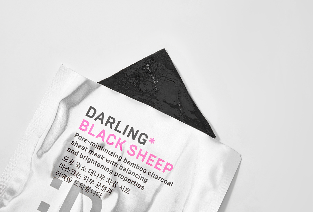 DARLING* Balancing bamboo charcoal face sheet mask Black sheep