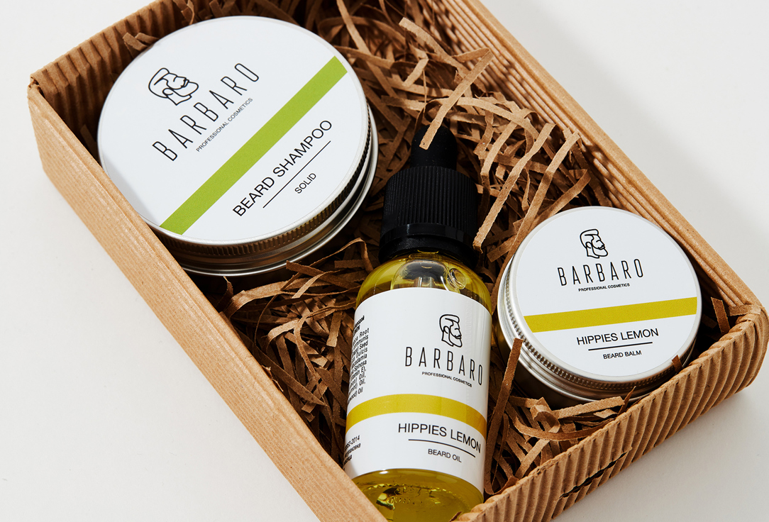 BARBARO Beard Balm & Beard Oil & Solid Shampoo Set Barbaro 