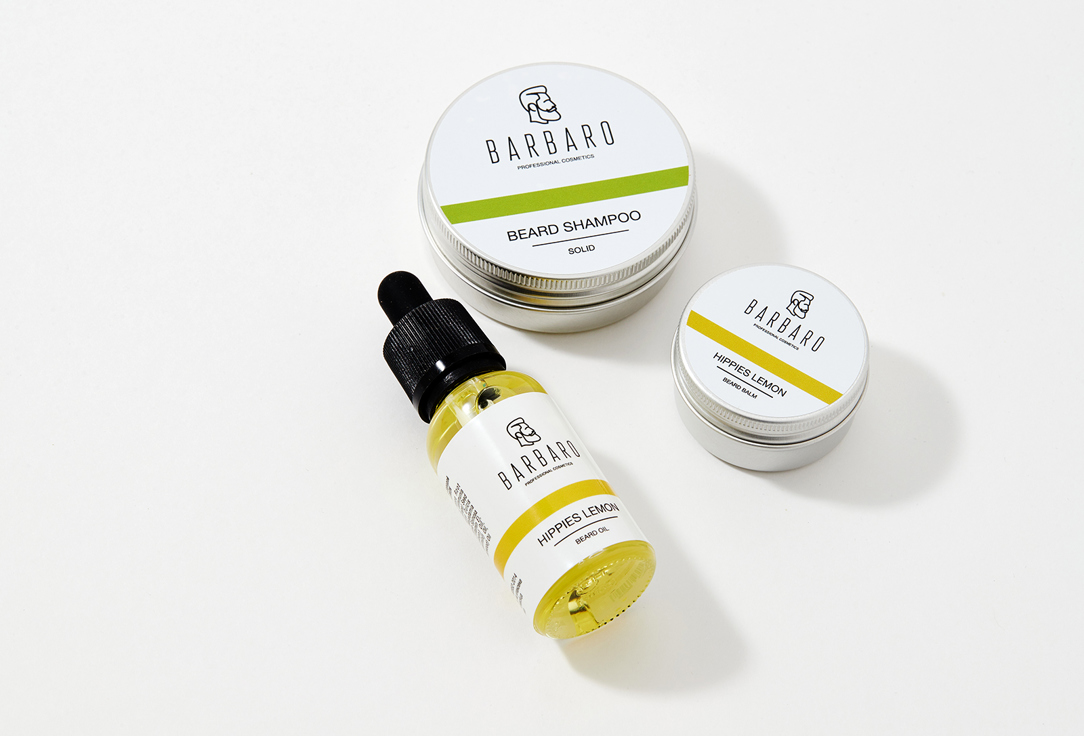 BARBARO Beard Balm & Beard Oil & Solid Shampoo Set Barbaro 