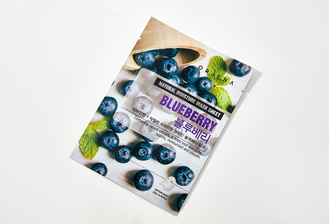 ORJENA Moisturizing face sheet mask Natural Moisture Blue Berry