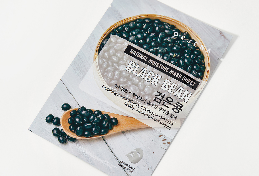 ORJENA Тканевая маска для лица с экстрактом соевых бобов Natural Moisture Mask Sheet - Black Bean