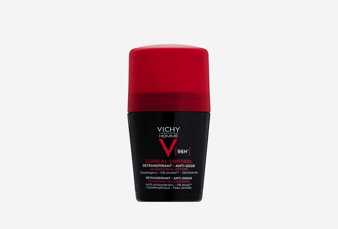 Vichy Roll on deodorant delivers long lasting sweat protection 96 Hour Clinical Control