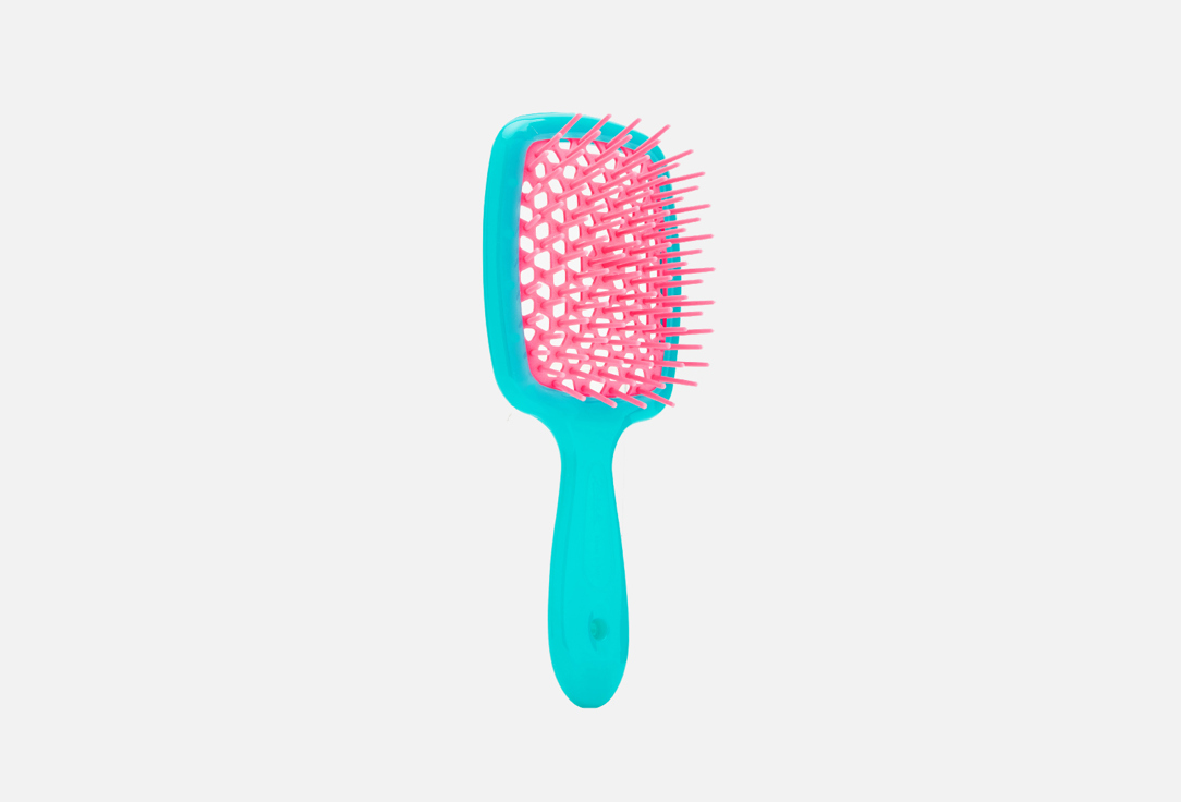 Janeke Hair Brush Small Turquoise with Pink