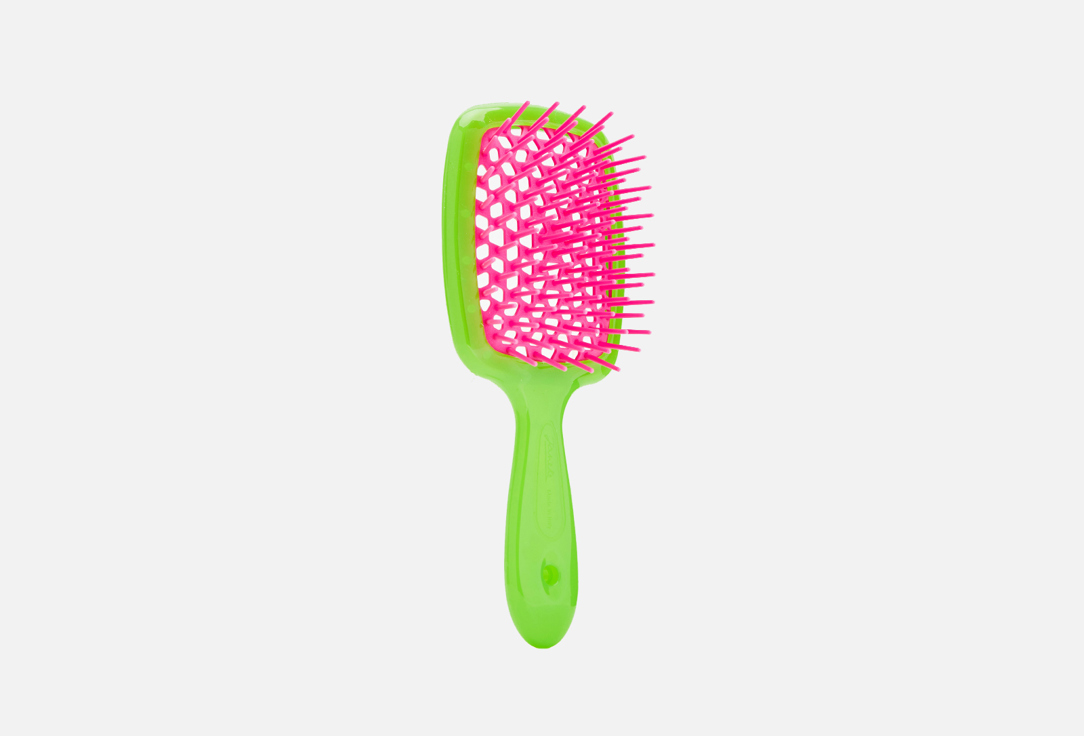 Janeke Hair Brush Small green with fuchsia