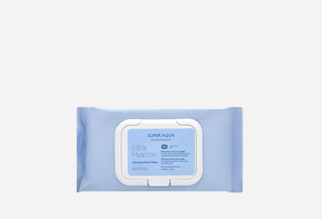 Missha Cleansing and Makeup Removing Water Wipes Super Aqua Ultra Hyalron