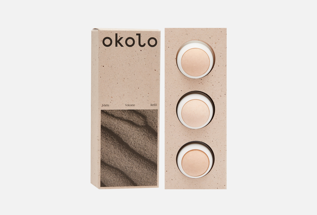 OKOLO Set of volcanic roller refills for matte and fresh skin Matte Volcano Set 3 pcs OKOLO Set of volcanic roller refills for matte and fresh skin Matte Volcano Set