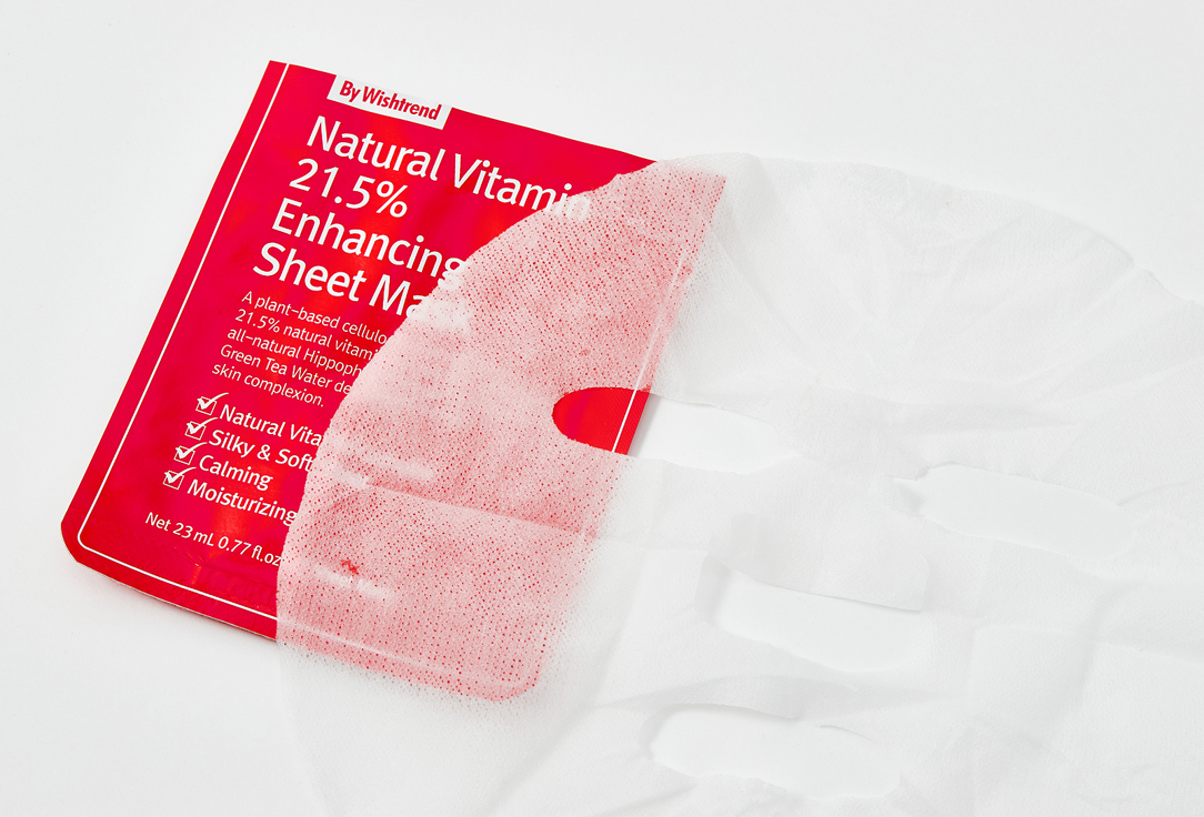 BY WISHTREND Тканевая маска для лица Natural Vitamin 21.5% Enhancing Sheet Mask