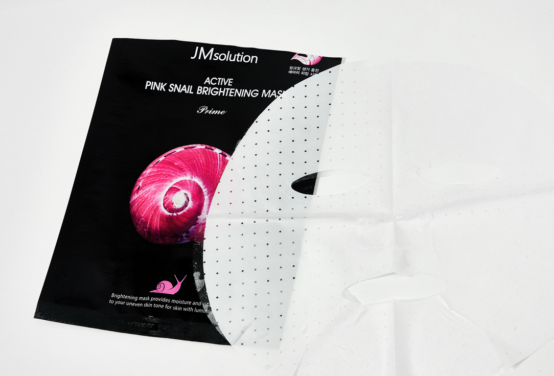 JMsolution Brightening face sheet mask Active pink snail brightening mask prime