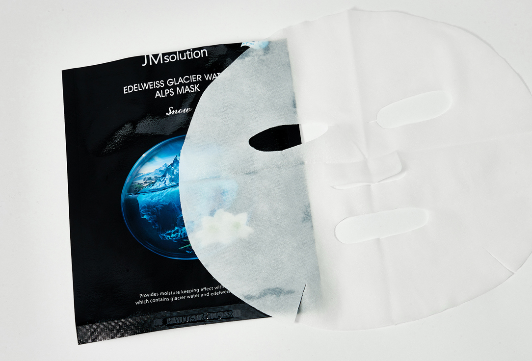 JMsolution Тканевая маска для лица EDELWEISS GLACIER WATER ALPS MASK SNOW
