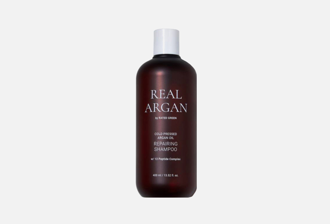 RATED GREEN Restoring & Smoothing Shampoo REAL ARGAN Cold Pressed Argan Oil Repairing Shampoo