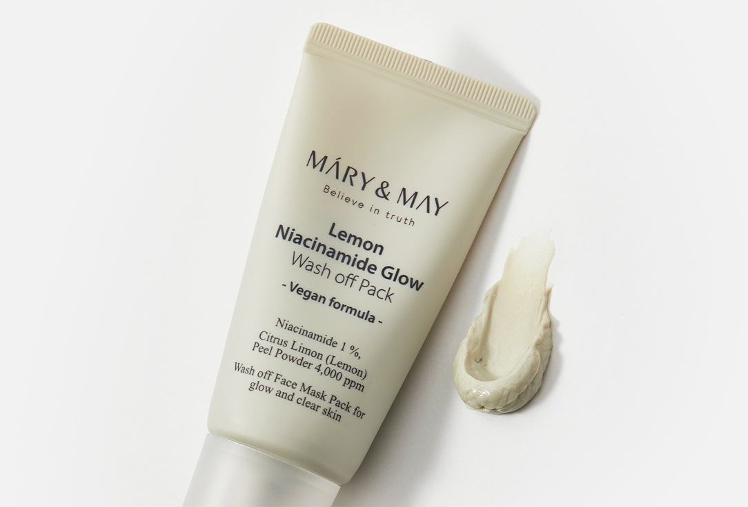 Mary&May Face skin lightening mask Lemon niacinamide glow wash off