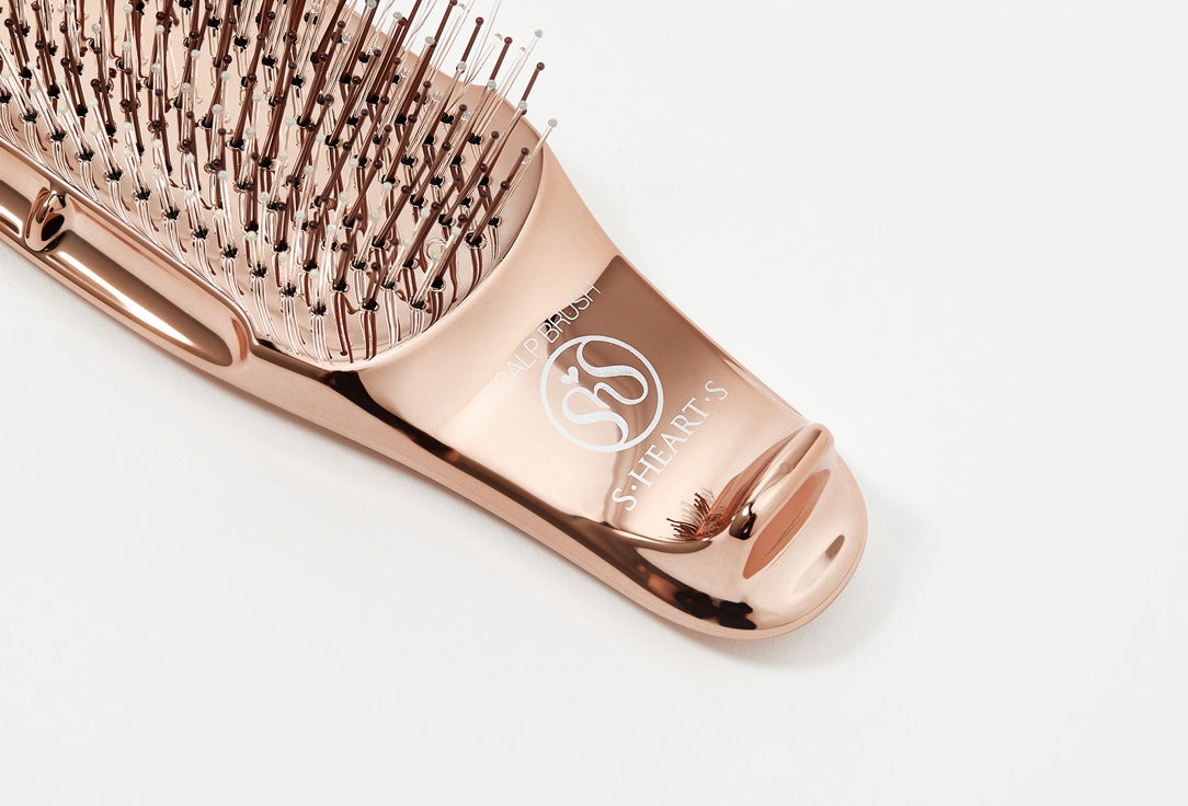 S-Heart-S Scalp Massage & Detangling short Hair Brush World Model Pink gold 