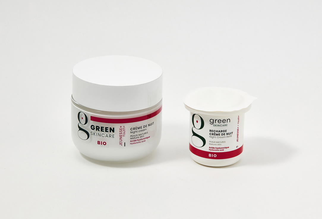 Green Skincare Anti-Aging Night Face Cream & Refill Youth+