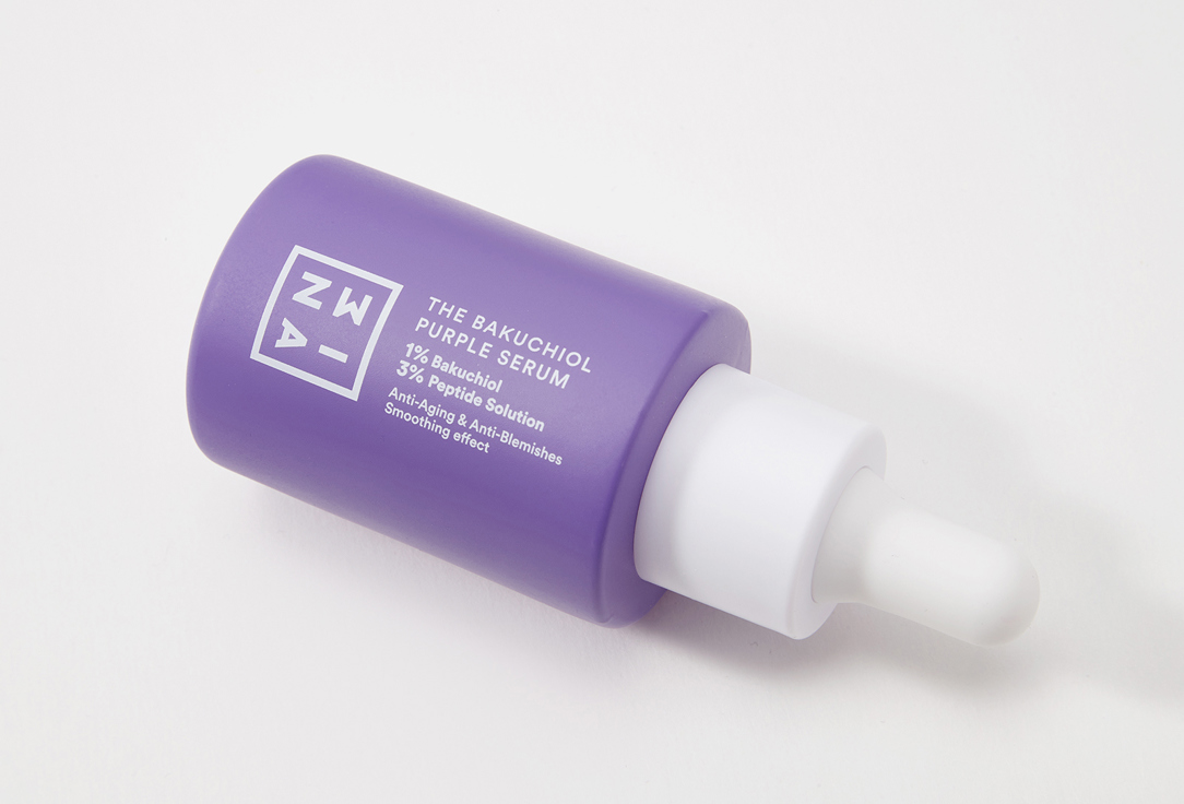 3INA Face Serum for Firmness, Hydration, and Skin Imperfections The Bakuchiol Purple Serum