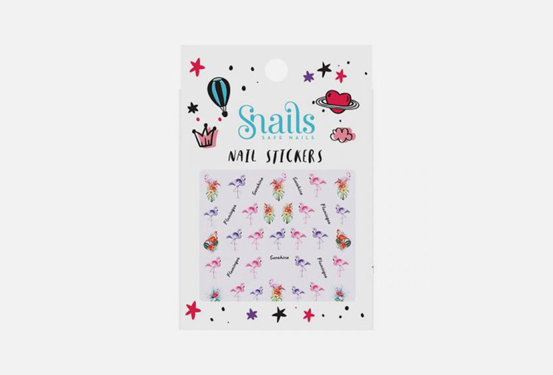 Snails Nail Stickers Flamingos