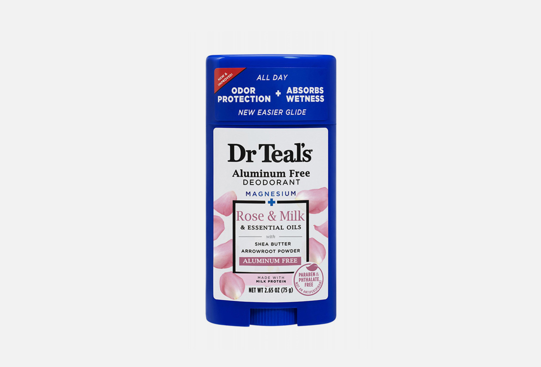 DR TEALS Deodorant stick Rose & milk 48h-alum free