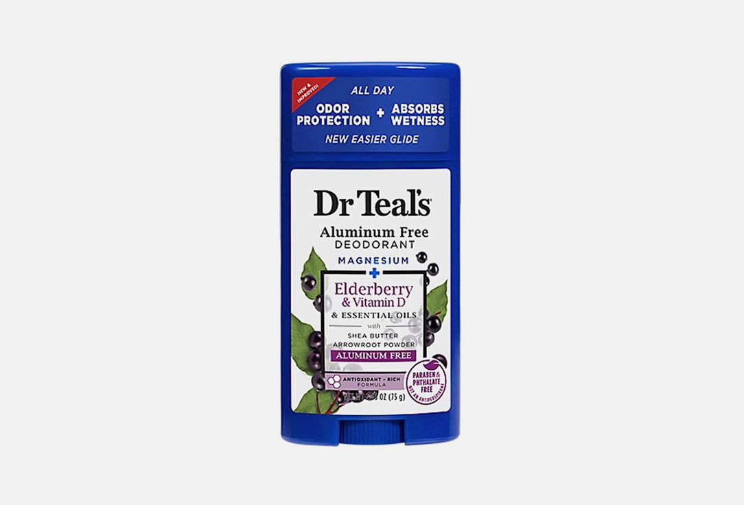 DR TEALS Aluminum Free Deodorant Stick Elderberry and Vitamin D