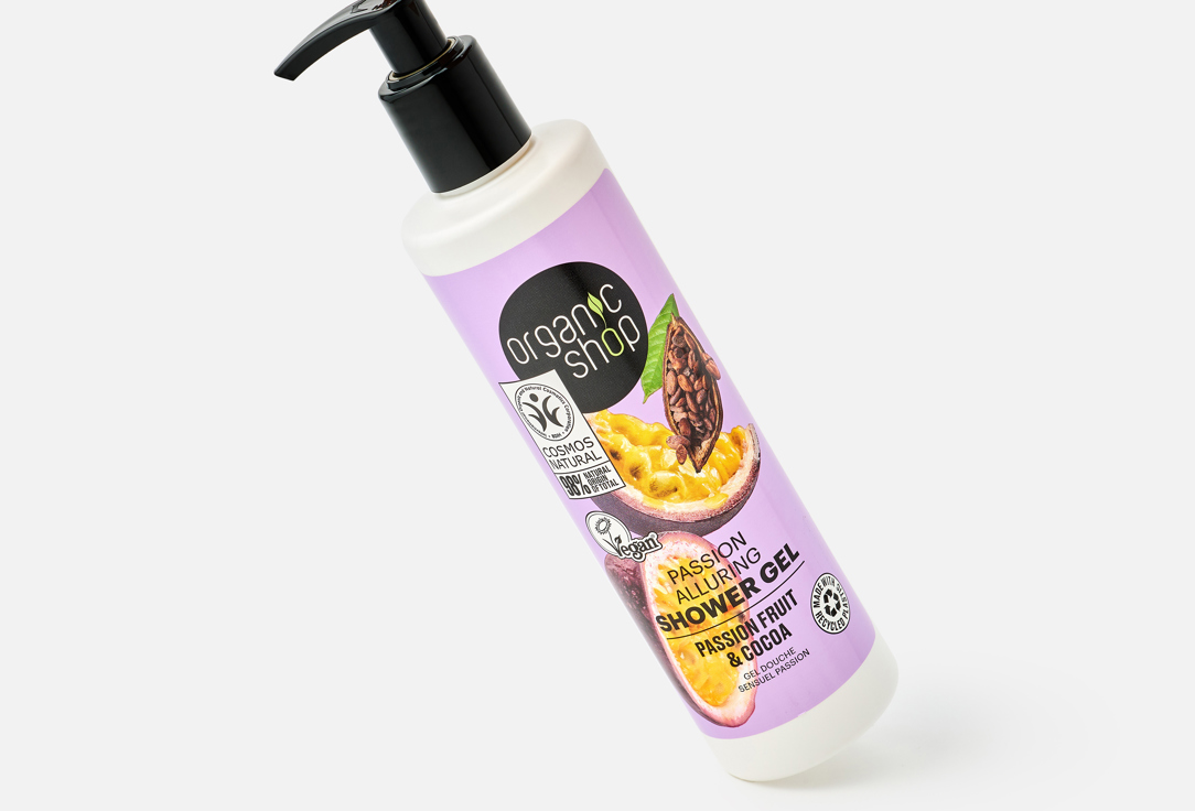 Organic Shop Alluring Shower Gel Passion Fruit And Cocoa