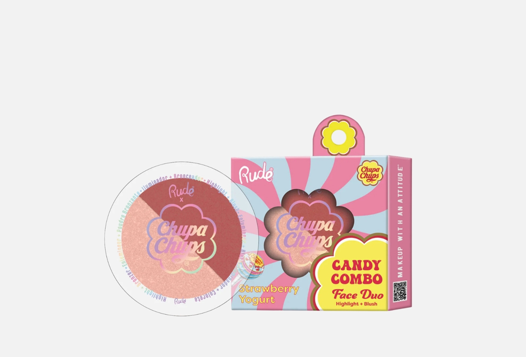 Rude Cosmetics Highlight and Blush Palette Chupa Chups Candy Combo