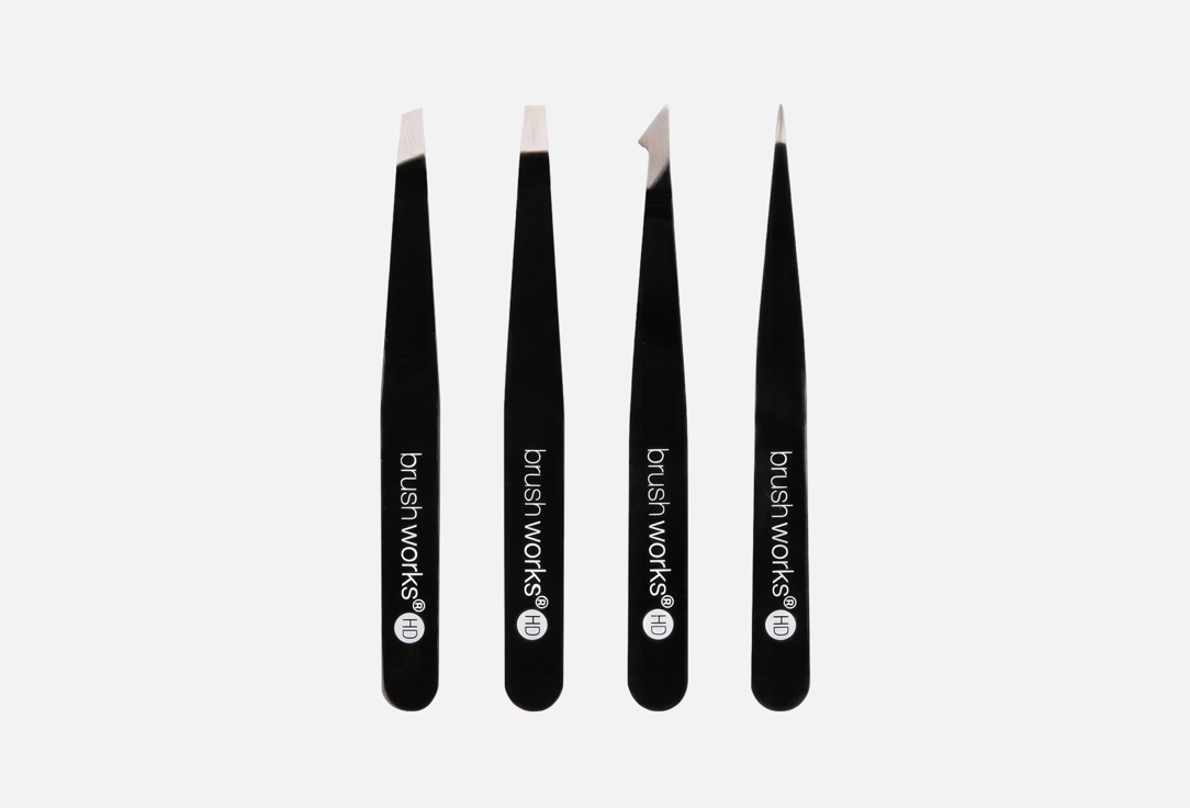 brushworks Tweezer Set 4 Piece Combination