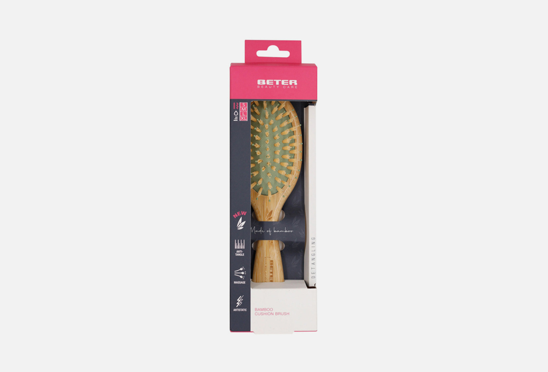 Beter Hair brush Anti-tangle + nylon. Bamwood