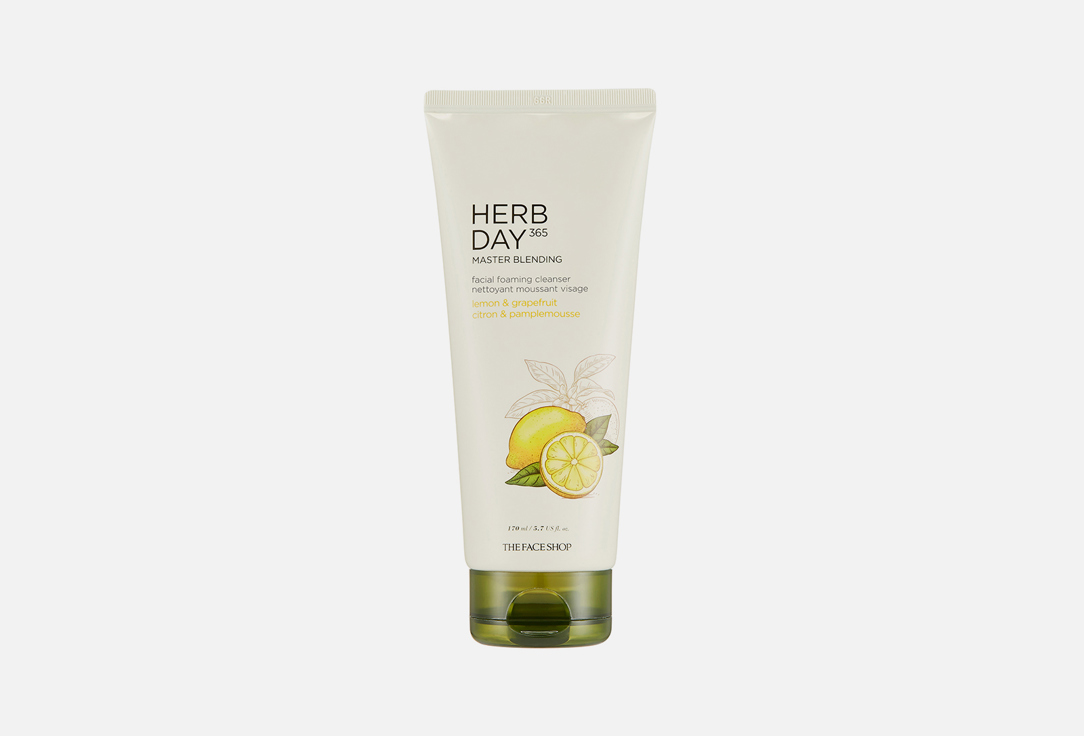 THE FACE SHOP Face Foaming Cleanser  Herbday 365 master blending lemon & grapefruit