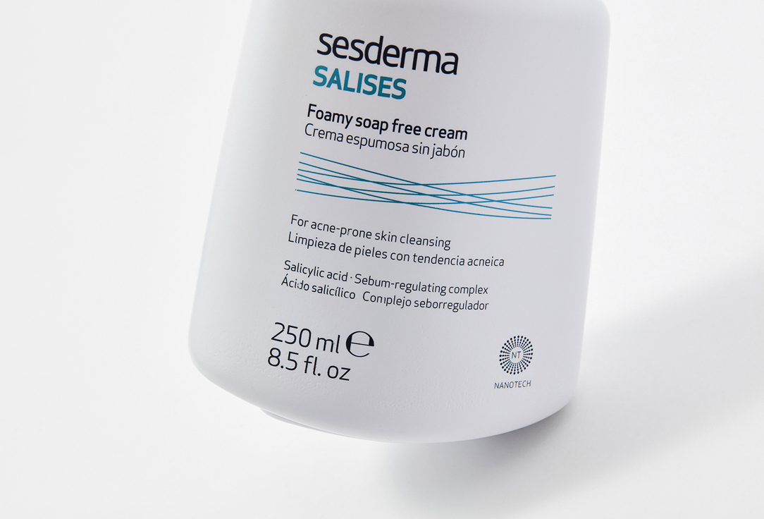 Sesderma face cleaning foaming cream for acne-prone skin Salises soap free