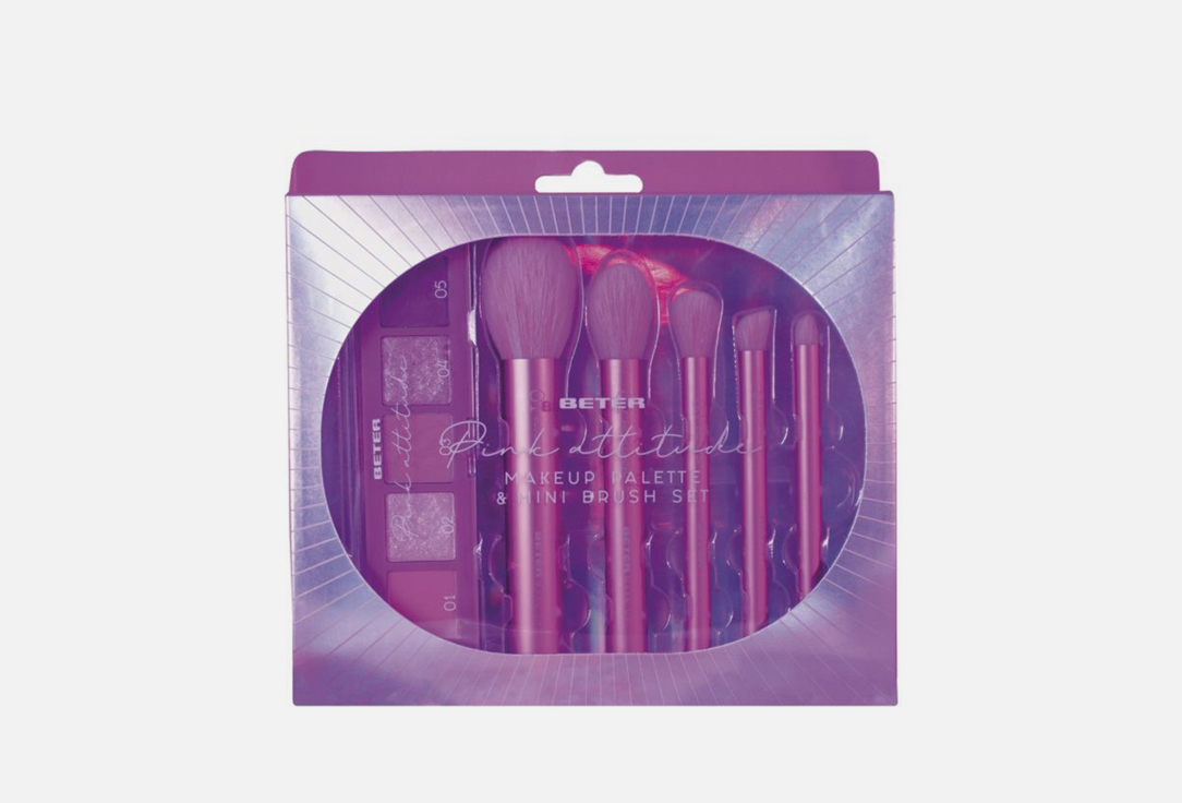 Beter Kit make up brushes & mini palette Pink attitude