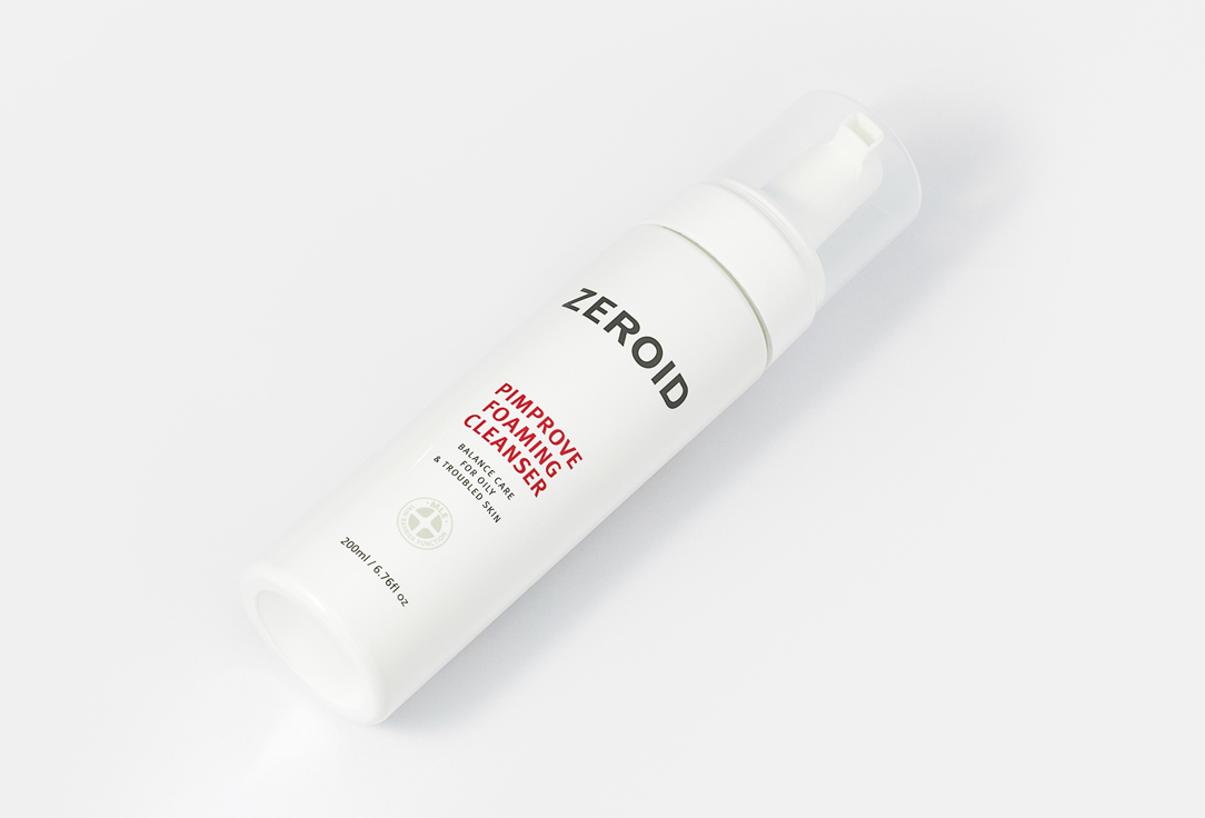 Zeroid Foaming Cleanser that removes excess sebum and impurities from the skin Pimprove 