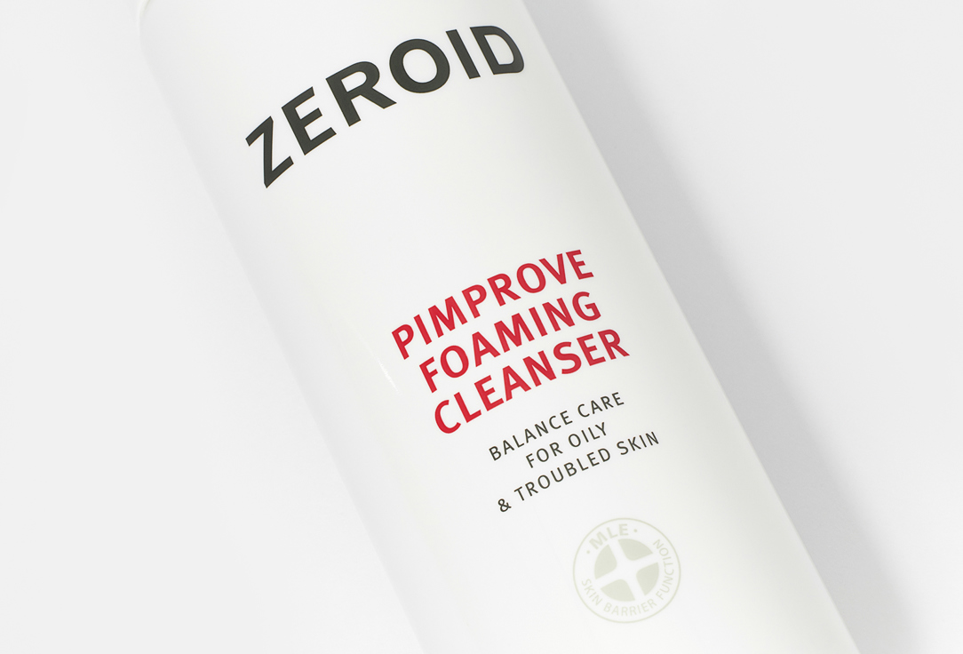 Zeroid Foaming Cleanser that removes excess sebum and impurities from the skin Pimprove 