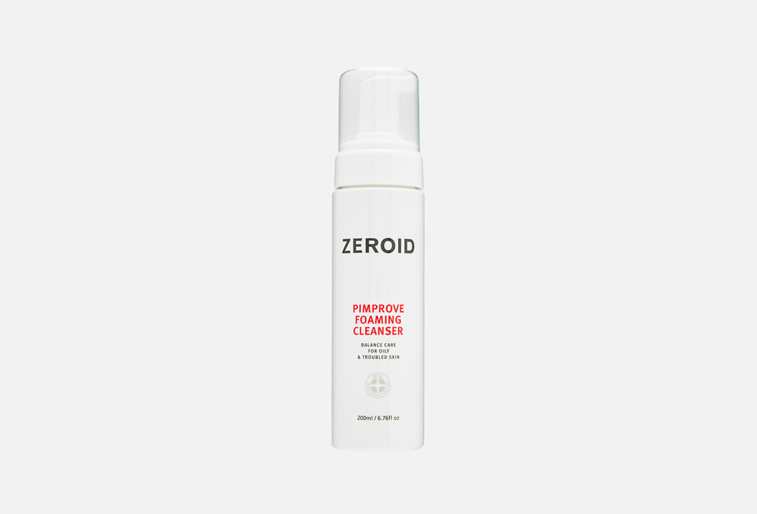 Zeroid Foaming Cleanser that removes excess sebum and impurities from the skin Pimprove 