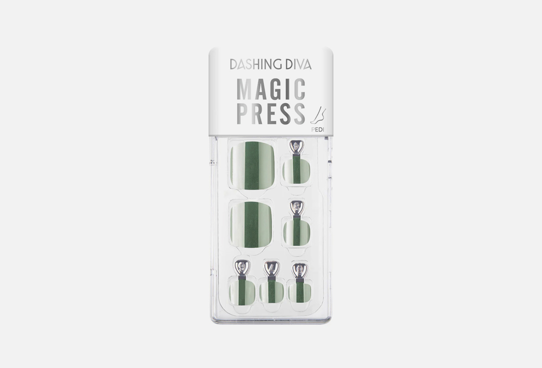 Dashing Diva Press-on Nails Mint Silvergreen