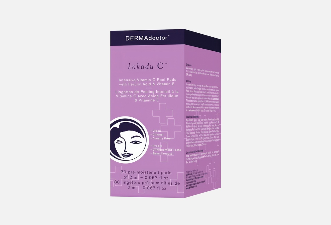 dermadoctor Exfoliating & Smoothing Face Pads Kakadu c