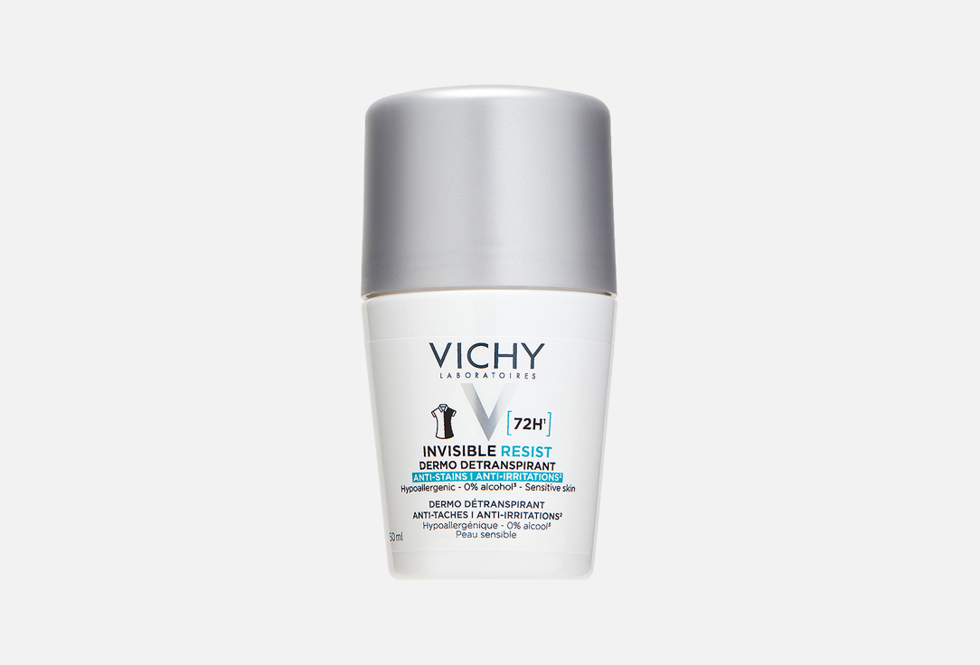 Vichy Anti-Stain Roll-on Deodorant for sensitive skin 72 Hours Invisible Resist