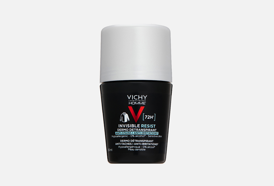 Vichy Anti-Stain Roll-on Deodorant for sensitive skin 72 Hours Invisible Resist