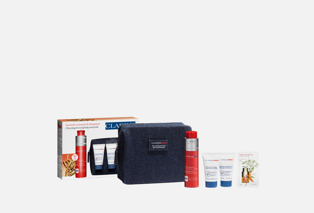 Clarins Energising Gel & Shampoo & Shower & Face Wash & Eye Serum set Men Energizing