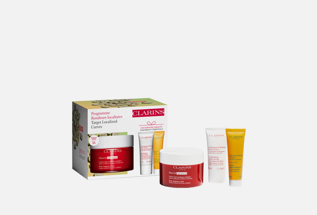 Clarins Shaping cream & Body scrub & Shower gel set Masvelt Loyalty