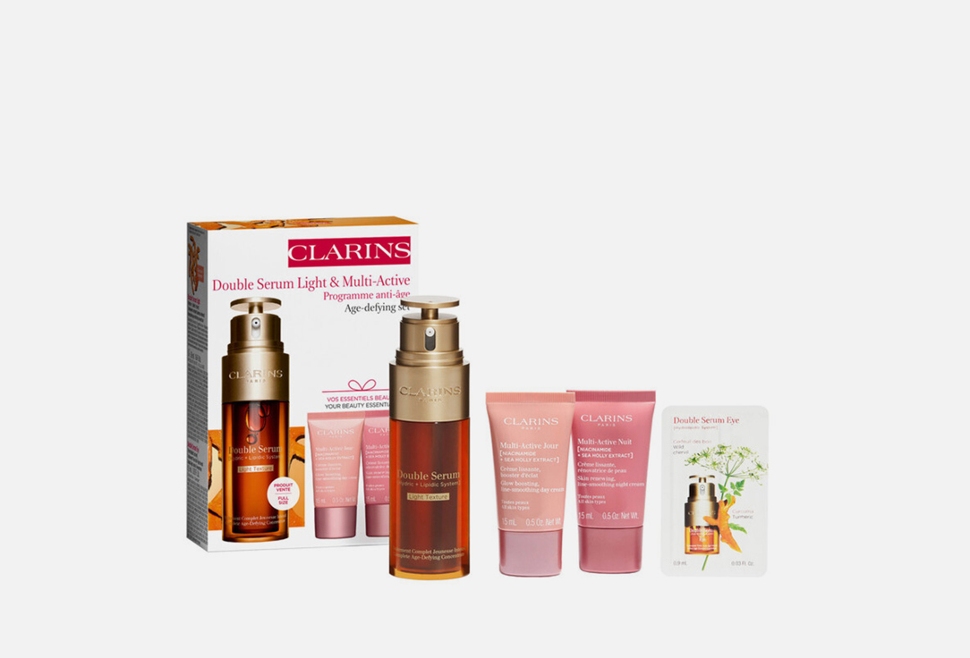 Clarins Anti-aging face & eye Serum & face cream set Light & Multi-active