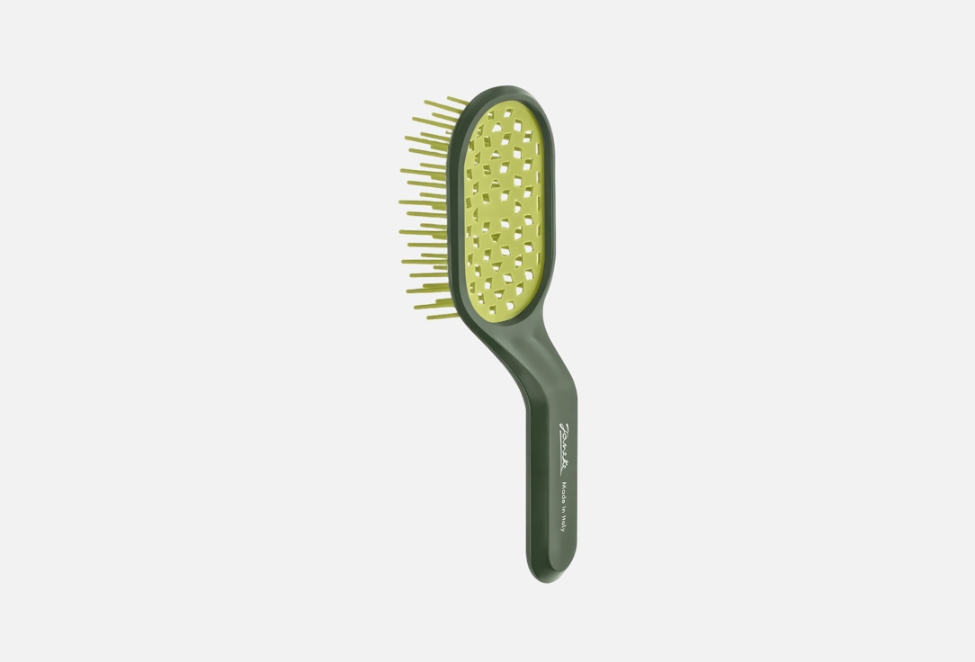 Janeke Pneumatic Hair brush   Curvy Bag M Green