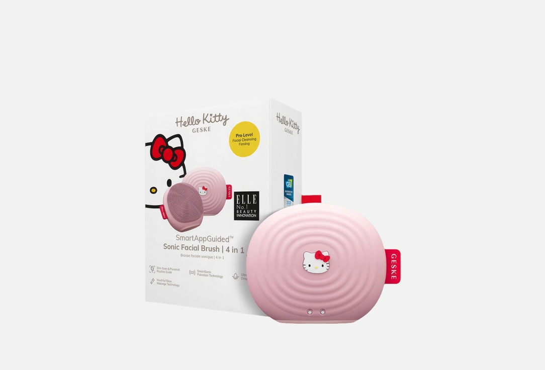 GESKE Face Cleansing & Massage Brush for Skin Renewal Hello kitty Sonic Face Brush 4 in 1