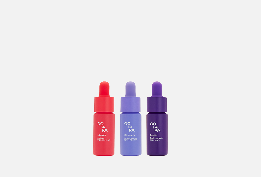 Go Tapa Renewing face serum set Renew, Defend & Glow Serum Trio