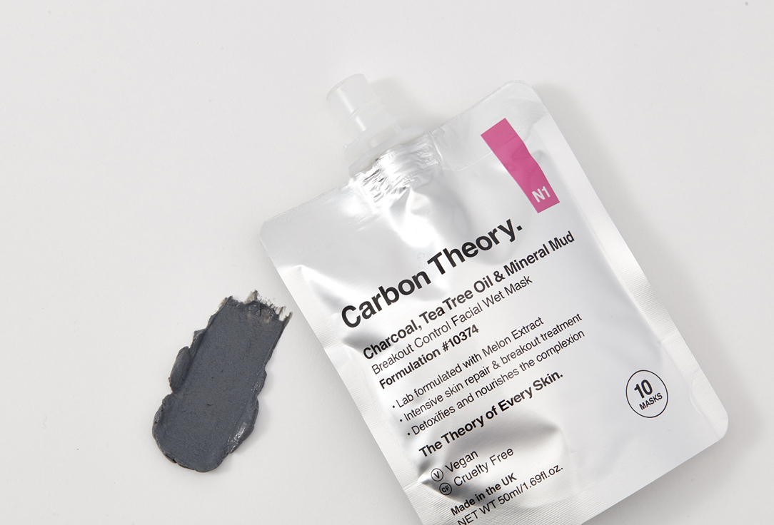 CARBON THEORY Repairing Face Mask for problematic skin Charcoal, Tea Tree Oil & Mineral Mud