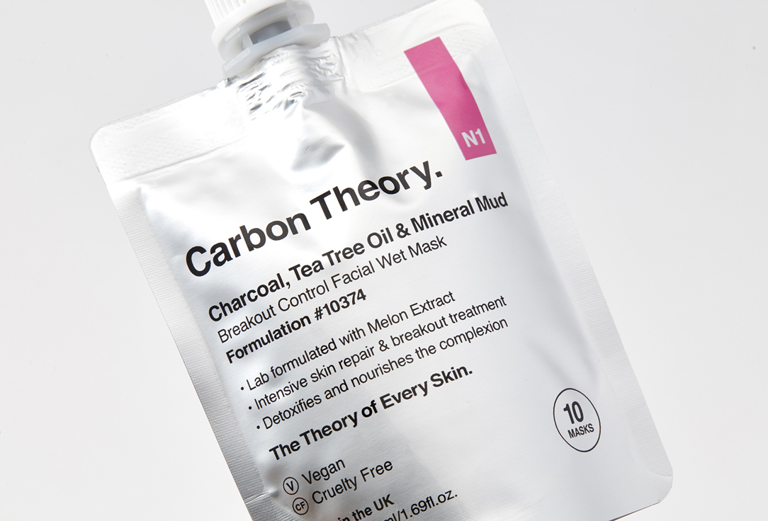 CARBON THEORY Repairing Face Mask for problematic skin Charcoal, Tea Tree Oil & Mineral Mud