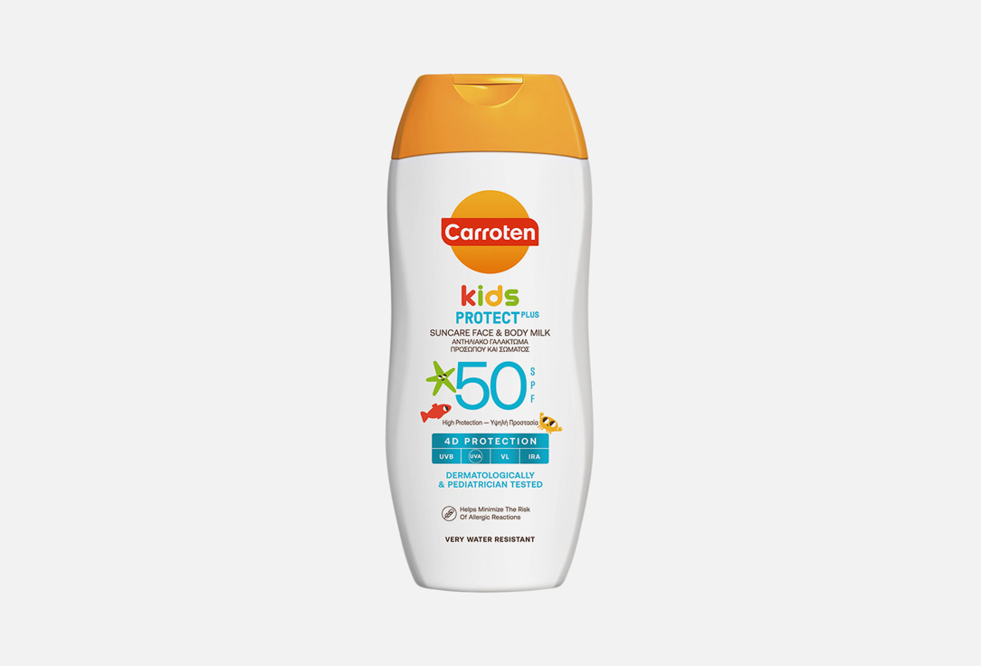 CARROTEN sun care face and body milk SPF 50 kids protect plus