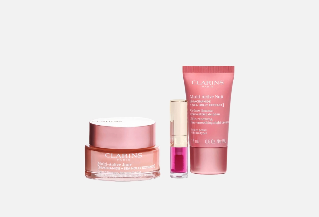 Clarins radiance-boosting skincare set Multi Active Collection 