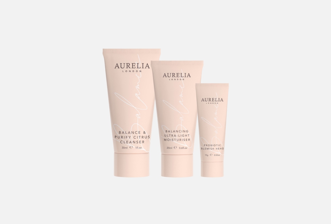 Aurelia Gift Set: Face Cleanser, Face Moisturiser, Blemish Cream Find Your Balance Collection