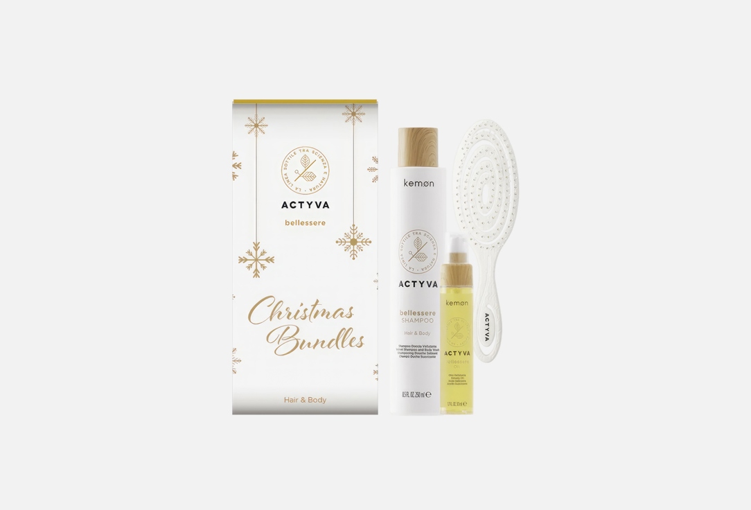 Kemon Gift set: Shampoo, Hair oil, Hair brush Actyva Bellessere