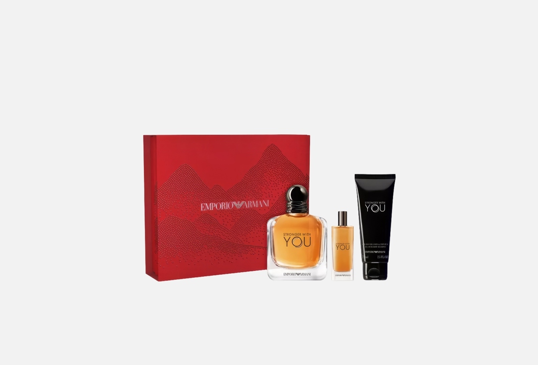 Armani Eau De Toilette and Shower Gel Gift Set Stronger With You